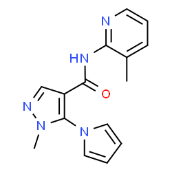 1-methyl-N-(3-methylpyridin-2-yl)-5-(1H-pyrrol-1-yl)-1H-pyrazole-4-carboxamide Structure