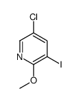 5-氯-3-碘-2-甲氧基吡啶结构式