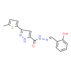 N'-[(E)-(2-hydroxyphenyl)methylidene]-3-(5-methylthiophen-2-yl)-1H-pyrazole-5-carbohydrazide Structure