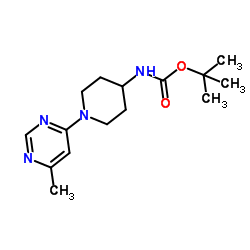 2-Methyl-2-propanyl [1-(6-methyl-4-pyrimidinyl)-4-piperidinyl]carbamate Structure