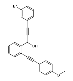 3-(3-bromophenyl)-1-(2-((4-methoxyphenyl)ethynyl)phenyl)prop-2-yn-1-ol结构式
