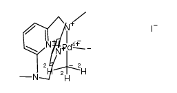 [(κ3-N,N'-dimethyl-2,11-diaza[3,3](2,6)pyridinophane)PdIV(CD3)(CH3)2]I结构式