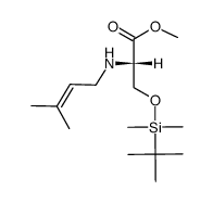 methyl (2S)-2-<(3-methyl-2-butenyl)amino>-3-<(tert-butyldimethylsilyl)oxy> propionate结构式