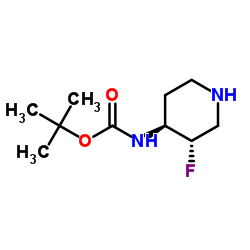 N-[(3S,4S)-3-氟哌啶-4-基]氨基甲酸叔丁酯结构式