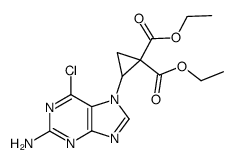 2-(2-Amino-6-chloro-purin-7-yl)-cyclopropane-1,1-dicarboxylic acid diethyl ester Structure