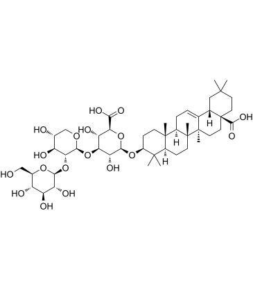 Oleanolic acid-3-O-glucosyl(1-2)xylyl(1-3)glucosiduronic acid结构式