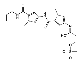 1-methyl-4-(((1-methyl-4-((3-((methylsulfonyl)oxy)-1-oxopropyl)amino)-1H-pyrrol-2-yl)carbonyl)amino)-N-propyl-1H-pyrrole-2-carboxamide structure