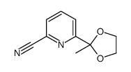 6-(2-methyl-1,3-dioxolan-2-yl)pyridine-2-carbonitrile结构式