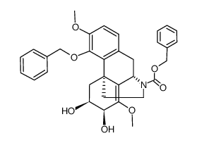 (6S,7S,9S,13S)-8,14-Didehydro-4-(benzyloxy)-17-((benzyloxy)carbonyl)-3,8-dimethoxymorphinane-6,7-diol Structure