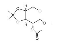 methyl 2-O-acetyl-3,4-O-isopropylidene-β-L-arabinopyranoside结构式