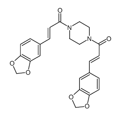 3-(1,3-benzodioxol-5-yl)-1-[4-[3-(1,3-benzodioxol-5-yl)prop-2-enoyl]piperazin-1-yl]prop-2-en-1-one结构式