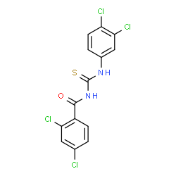2,4-dichloro-N-{[(3,4-dichlorophenyl)amino]carbonothioyl}benzamide结构式