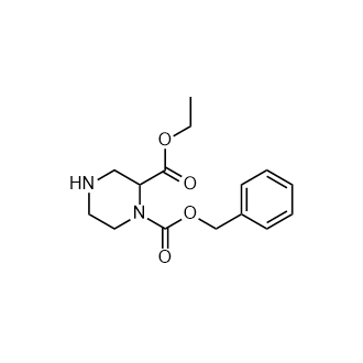 1-Benzyl 2-ethyl piperazine-1,2-dicarboxylate Structure