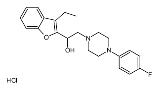 1-(3-ethyl-1-benzofuran-2-yl)-2-[4-(4-fluorophenyl)piperazin-1-yl]ethanol,hydrochloride结构式