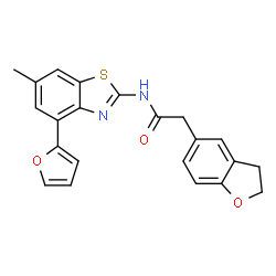 2-(2,3-Dihydrobenzofuran-5-yl)-N-(4-(furan-2-yl)-6-methylbenzo[d]thiazol-2-yl)acetamide Structure