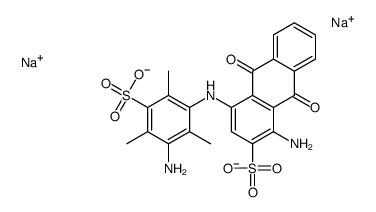 disodium 1-amino-4-[(3-amino-2,4,6-trimethyl-5-sulphonatophenyl)amino]-9,10-dihydro-9,10-dioxoanthracene-2-sulphonate结构式