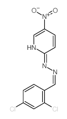 Benzaldehyde,2,4-dichloro-, 2-(5-nitro-2-pyridinyl)hydrazone结构式