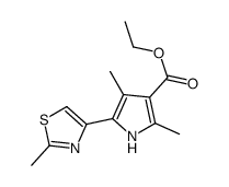 1H-Pyrrole-3-carboxylicacid,2,4-dimethyl-5-(2-methyl-4-thiazolyl)-,ethylester(9CI) Structure