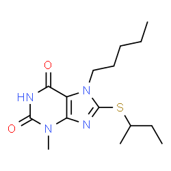 8-(sec-butylthio)-3-methyl-7-pentyl-3,7-dihydro-1H-purine-2,6-dione结构式