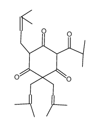 4-isobutyryl-2,2,6-tris-(3-methyl-but-2-enyl)-cyclohexane-1,3,5-trione Structure