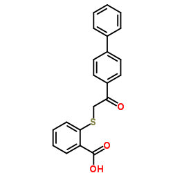 2-{[2-(4-Biphenylyl)-2-oxoethyl]sulfanyl}benzoic acid Structure