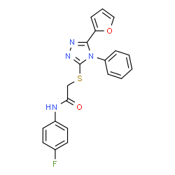 N-(4-fluorophenyl)-2-{[5-(furan-2-yl)-4-phenyl-4H-1,2,4-triazol-3-yl]sulfanyl}acetamide结构式