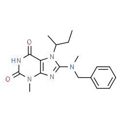 8-[benzyl(methyl)amino]-7-sec-butyl-3-methyl-3,7-dihydro-1H-purine-2,6-dione结构式