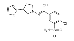 3-(Aminosulfonyl)-4-chloro-N-[3-(2-furanyl)-1-pyrrolidinyl]benzamide Structure