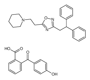 o-(p-hydroxybenzoyl)benzoic acid, compound with 1-[2-[3-(2,2-diphenylethyl)-1,2,4-oxadiazol-5-yl]ethyl]piperidine (1:1)结构式