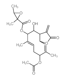 [(4E,8Z)-7-acetyloxy-2-hydroxy-4,8-dimethyl-13-methylidene-12-oxo-11-oxabicyclo[8.3.0]trideca-4,8-dien-3-yl] 2,3-dimethyloxirane-2-carboxylate Structure