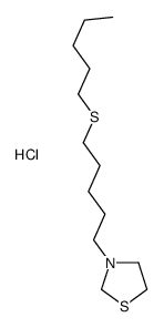 3-(5-pentylsulfanylpentyl)-1,3-thiazolidine,hydrochloride结构式