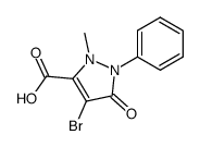 4-bromo-2-methyl-5-oxo-1-phenyl-2,5-dihydro-1H-pyrazole-3-carboxylic acid结构式