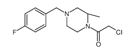 2-chloro-1-[(2R)-4-[(4-fluorophenyl)methyl]-2-methylpiperazin-1-yl]ethanone结构式