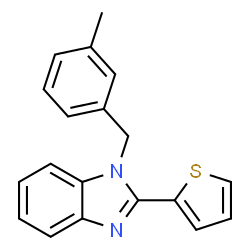1-[(3-methylphenyl)methyl]-2-thiophen-2-ylbenzimidazole结构式