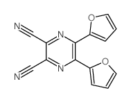 5,6-bis(2-furyl)pyrazine-2,3-dicarbonitrile Structure