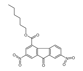 hexyl 2,7-dinitro-9-oxofluorene-4-carboxylate Structure