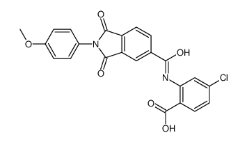 4-chloro-2-[[2-(4-methoxyphenyl)-1,3-dioxoisoindole-5-carbonyl]amino]benzoic acid结构式
