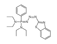 N-[(1,3-benzothiazol-2-yliminohydrazinylidene)-(diethylamino)-phenyl-λ5-phosphanyl]-N-ethylethanamine结构式