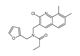 Propanamide, N-[(2-chloro-7,8-dimethyl-3-quinolinyl)methyl]-N-(2-furanylmethyl)- (9CI)结构式