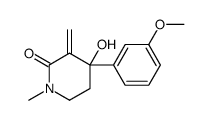 4-hydroxy-4-(3-methoxyphenyl)-1-methyl-3-methylidenepiperidin-2-one结构式