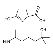 5-oxo-DL-proline, compound with 6-amino-2-methylheptan-2-ol (1:1)结构式