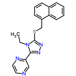 2-{4-Ethyl-5-[(1-naphthylmethyl)sulfanyl]-4H-1,2,4-triazol-3-yl}pyrazine结构式