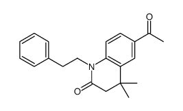 6-acetyl-4,4-dimethyl-1-(2-phenylethyl)-3H-quinolin-2-one结构式