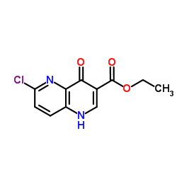 6-Chloro-1,5-naphthyridine-4-oxo-3-carboxylic acid ethyl ester结构式