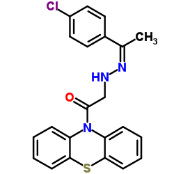 2-{(2Z)-2-[1-(4-Chlorophenyl)ethylidene]hydrazino}-1-(10H-phenothiazin-10-yl)ethanone结构式