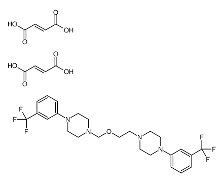 (E)-but-2-enedioic acid,1-[3-(trifluoromethyl)phenyl]-4-[2-[4-[3-(trifluoromethyl)phenyl]piperazin-1-yl]ethoxymethyl]piperazine结构式