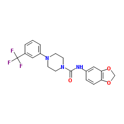 N-(1,3-Benzodioxol-5-yl)-4-[3-(trifluoromethyl)phenyl]-1-piperazinecarboxamide结构式