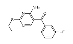 (4-amino-2-ethylsulfanylpyrimidin-5-yl)(3-fluorophenyl)methanone结构式