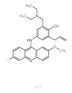 4-[(6-chloro-2-methoxy-acridin-9-yl)amino]-2-(diethylaminomethyl)-6-prop-2-enyl-phenol结构式