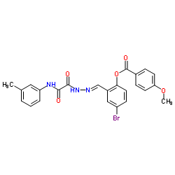 4-Bromo-2-[(E)-({[(3-methylphenyl)amino](oxo)acetyl}hydrazono)methyl]phenyl 4-methoxybenzoate结构式